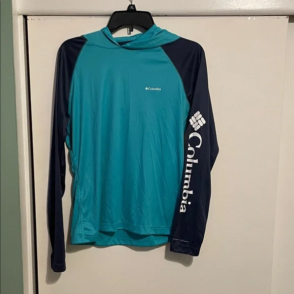 Columbia Blue and Dark Blue Performance Hoodie - Picture 1 of 4